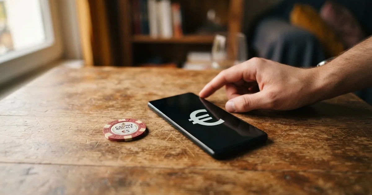 Nahaufnahme einer Hand, die eine Bankkarte in ein Kartenlesegerät neben einem Laptop auf einem Holztisch steckt.