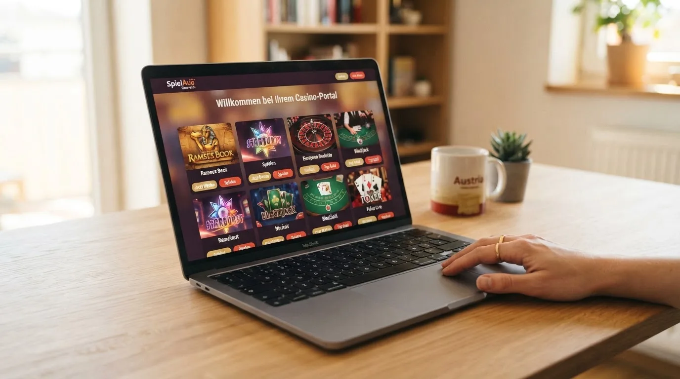 Person am Laptop liest eine Übersichtsseite zu Glücksspielen im Internet — beste online casino mit cashtocode bezahlen