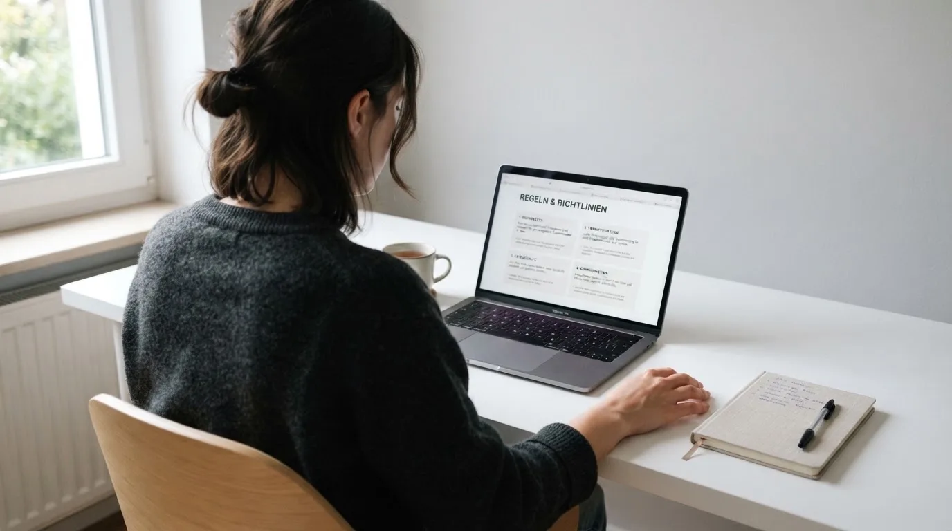 Person am Laptop liest eine Übersichtsseite zu Glücksspielen im Internet — online casino ohne auszahlungslimit